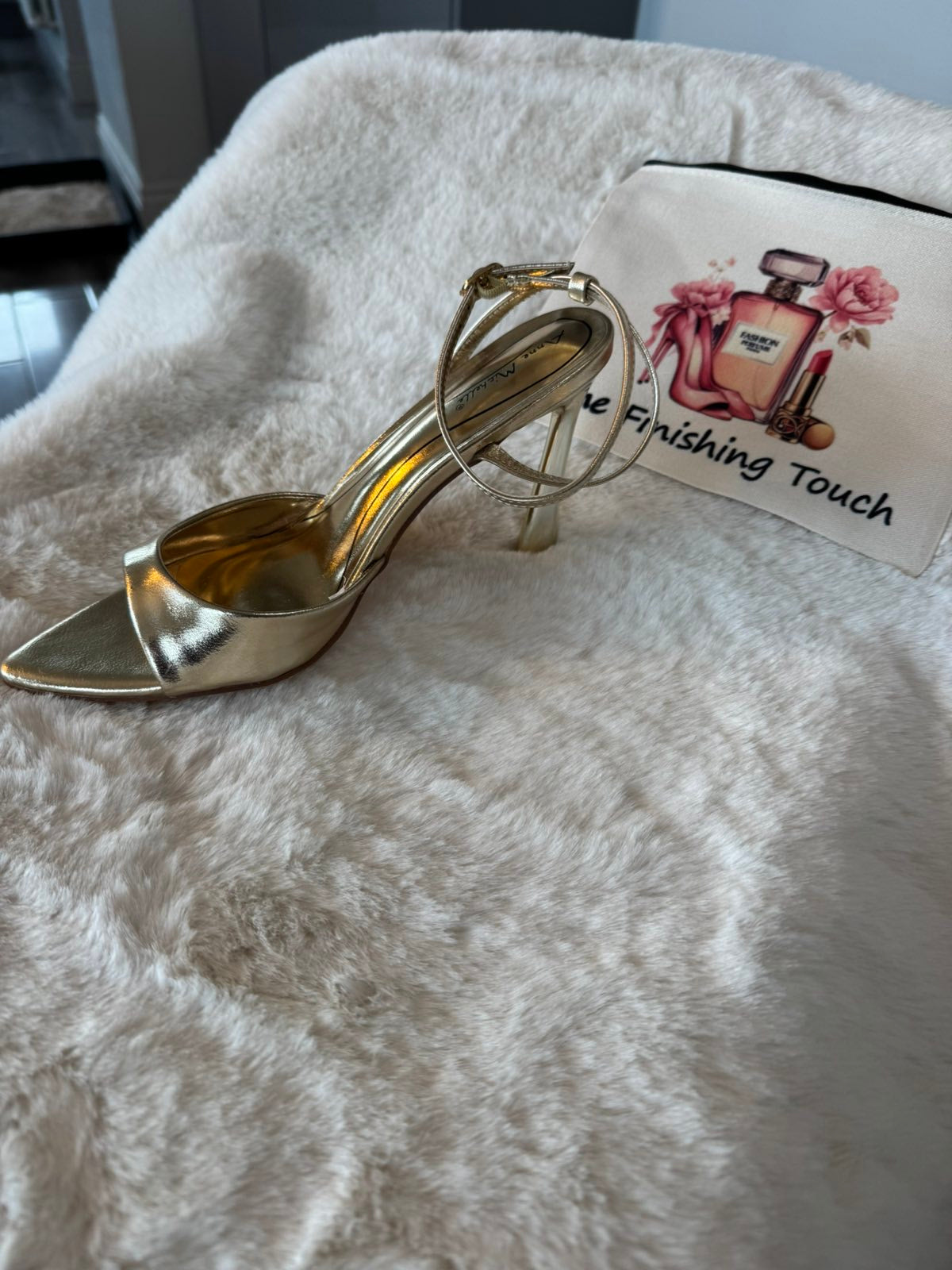 Gold open toe sandal