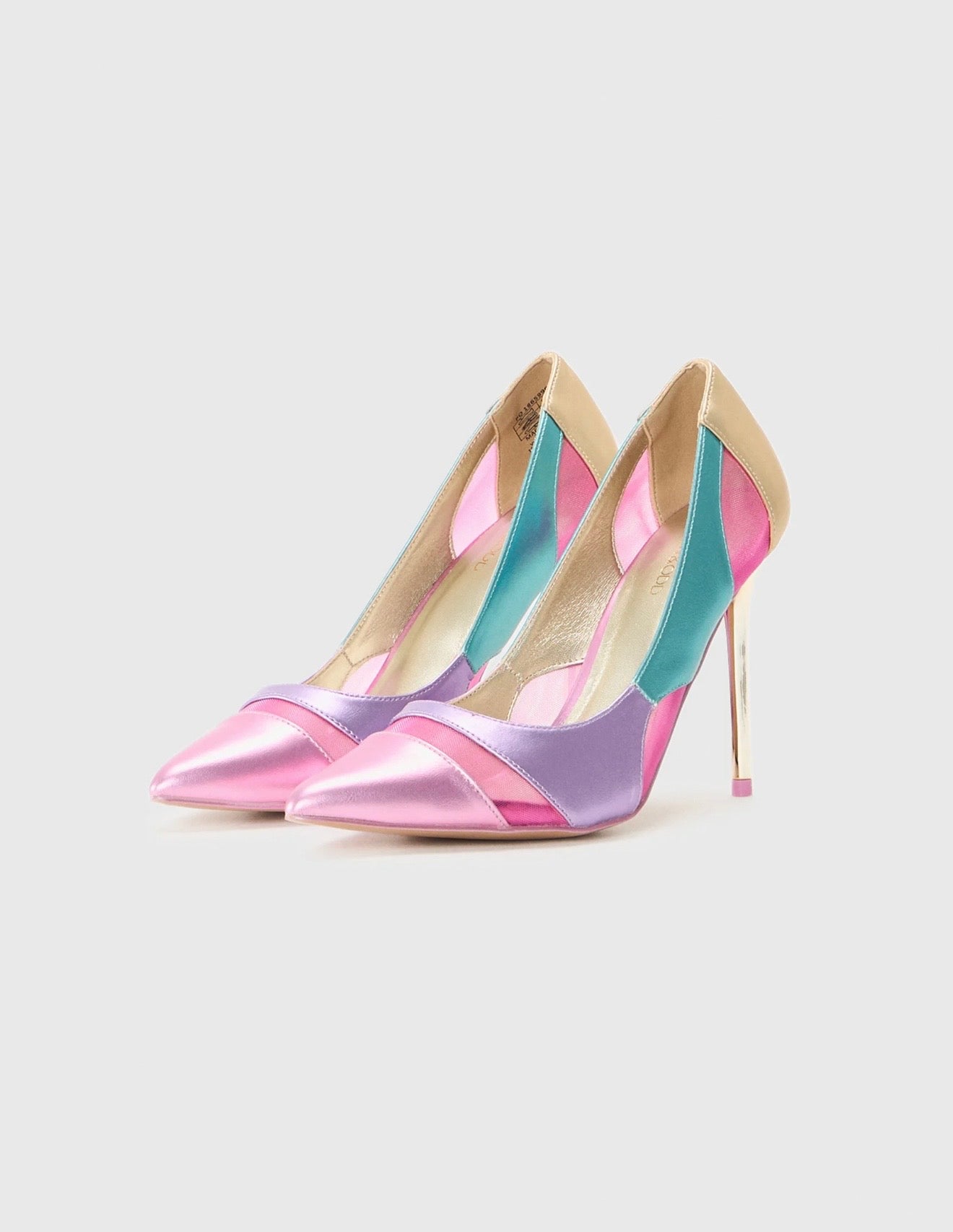 Multicolour pointed toe high heel