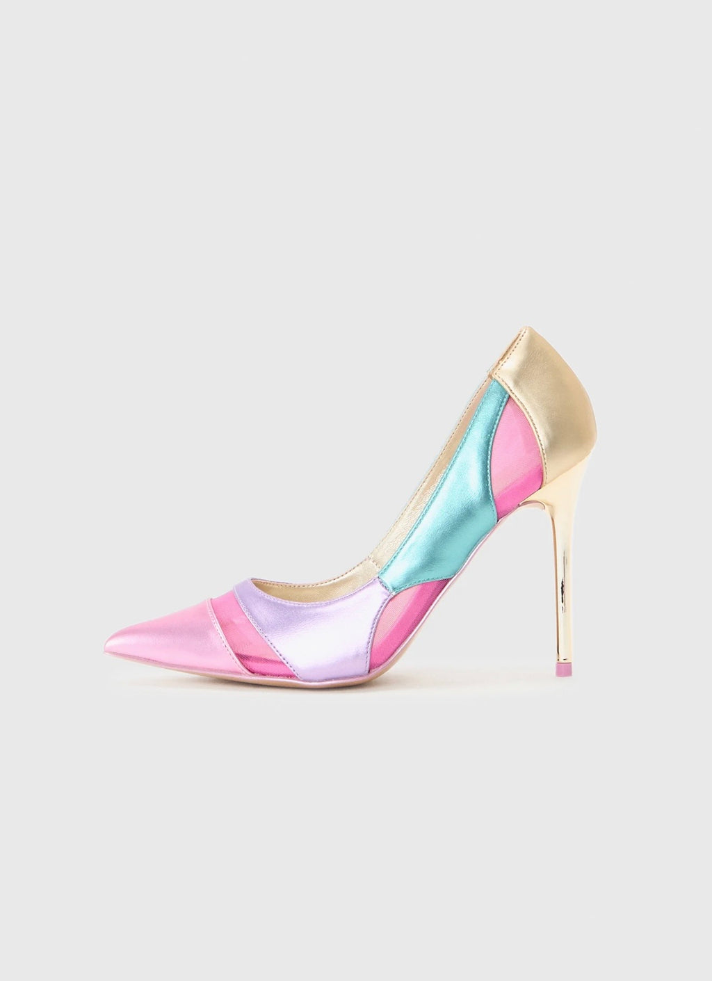 Multicolour pointed toe high heel