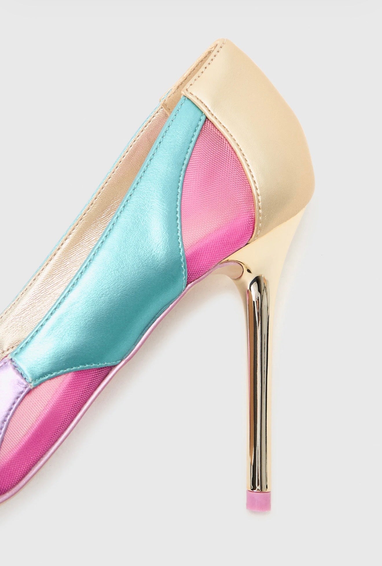 Multicolour pointed toe high heel