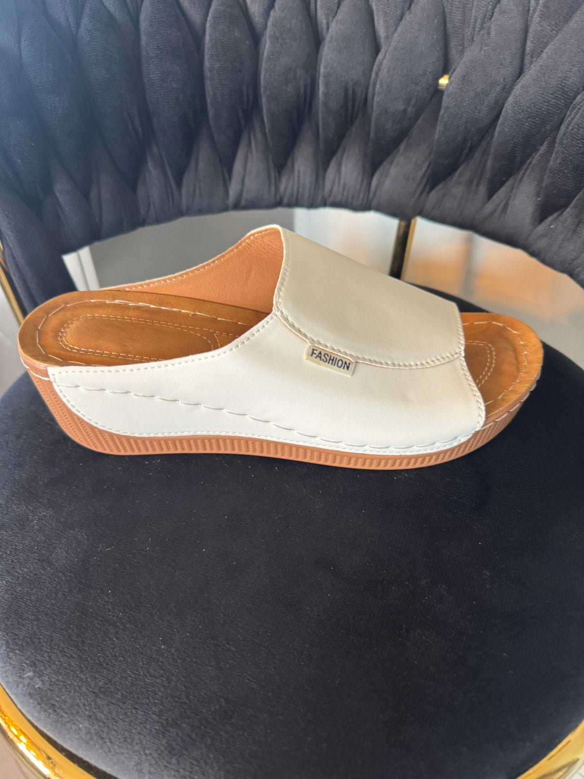 Platform slide on sandal