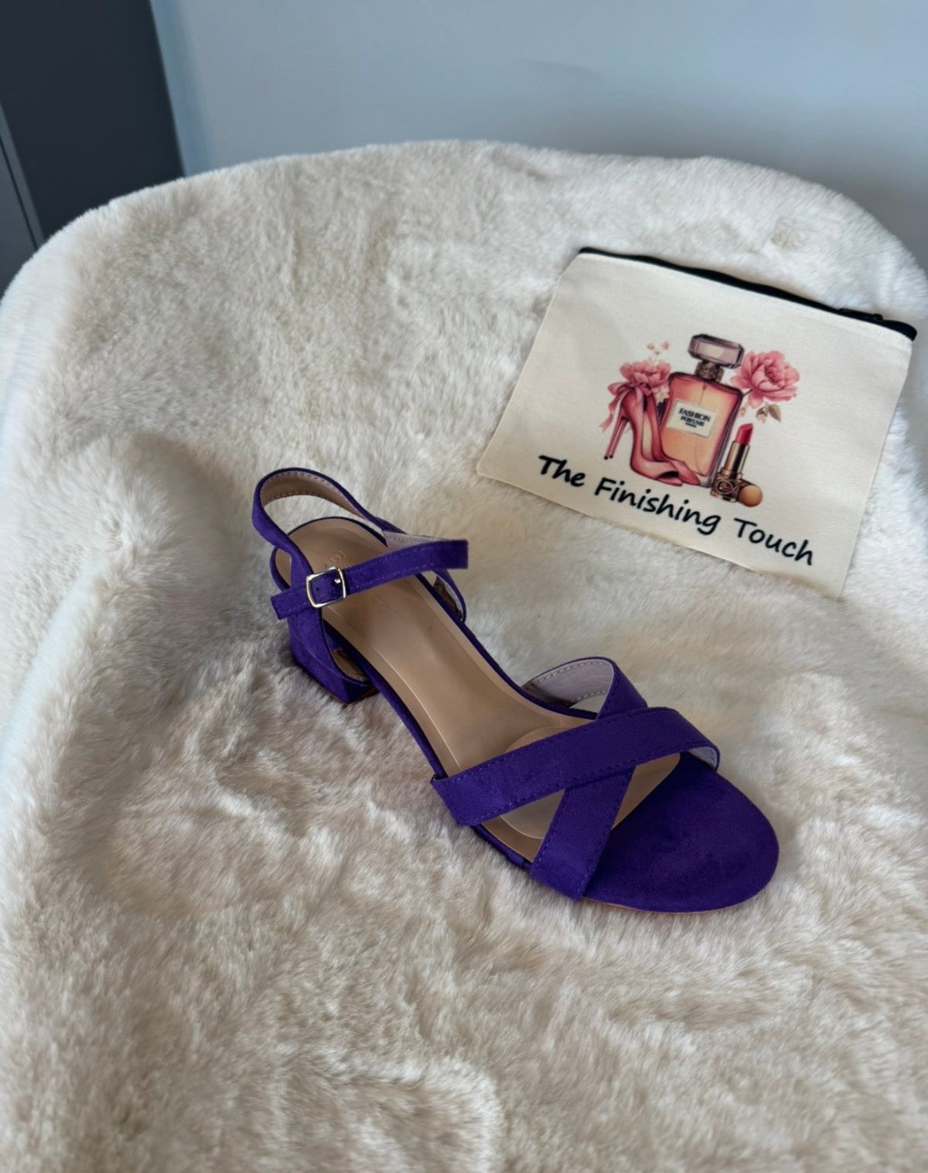 Faux Suede Block Heel Sandal