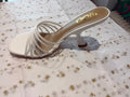 White straps slip on mule