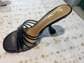 Black straps slip on mule