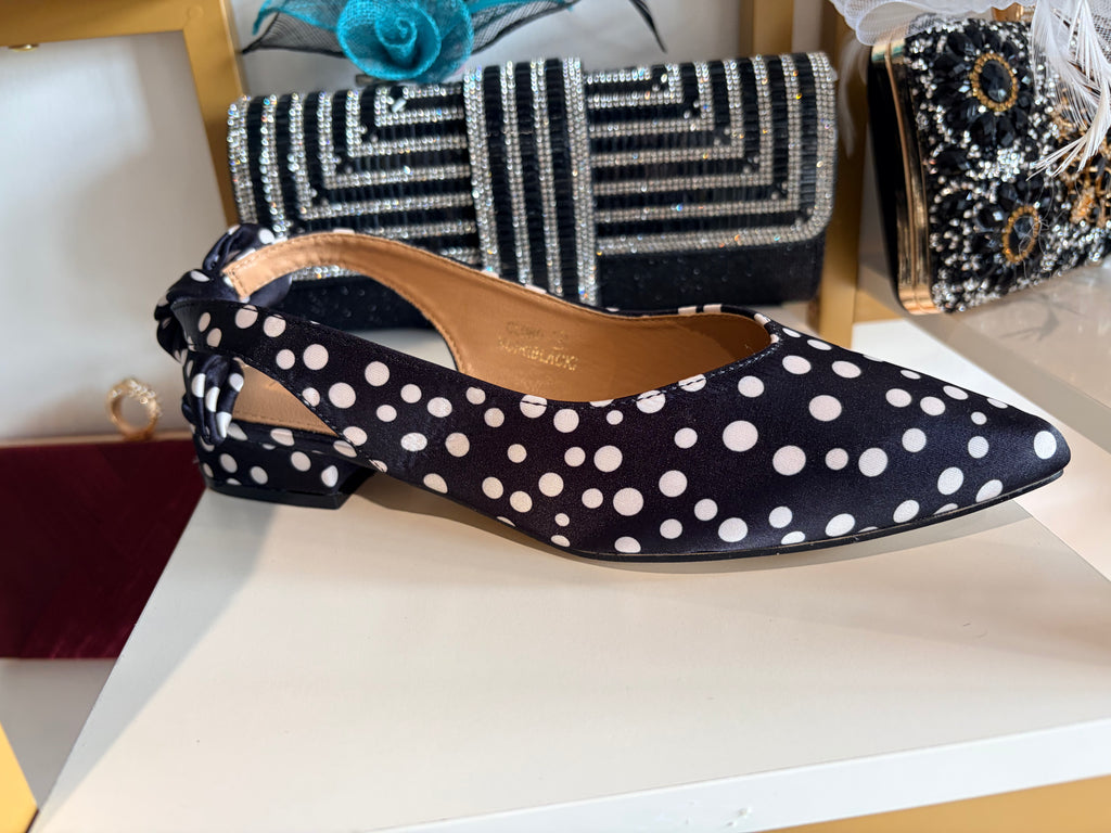 Polkadot kitten heel.