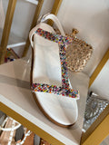 Multicoloured flat sandle.