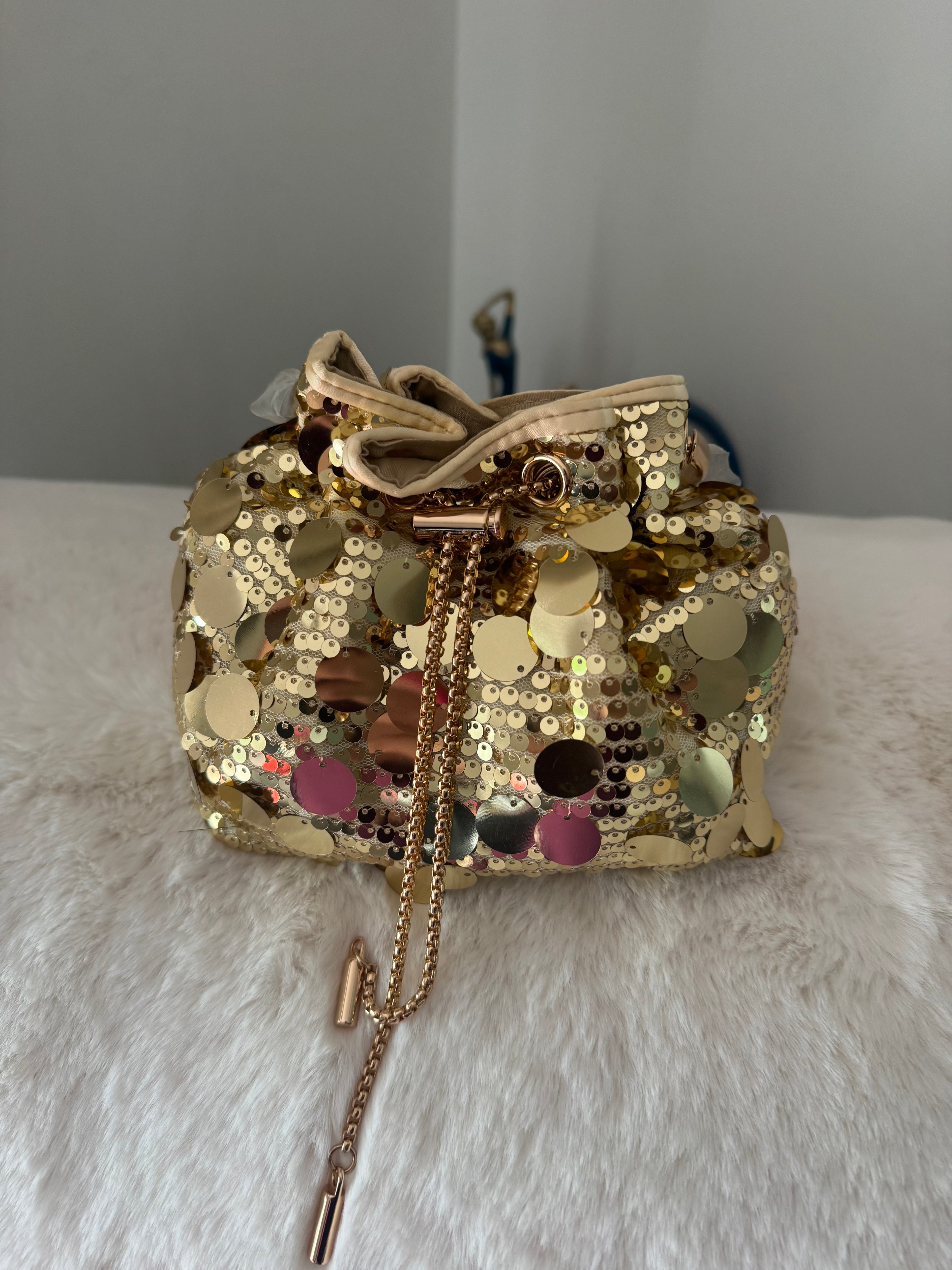 Gold sequin bag
