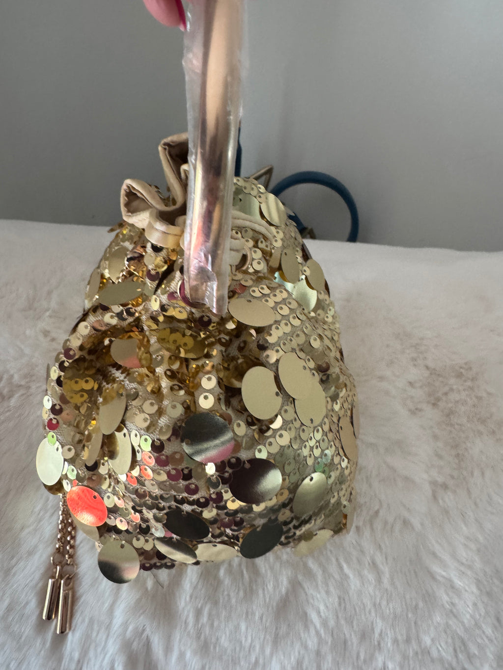 Gold sequin bag