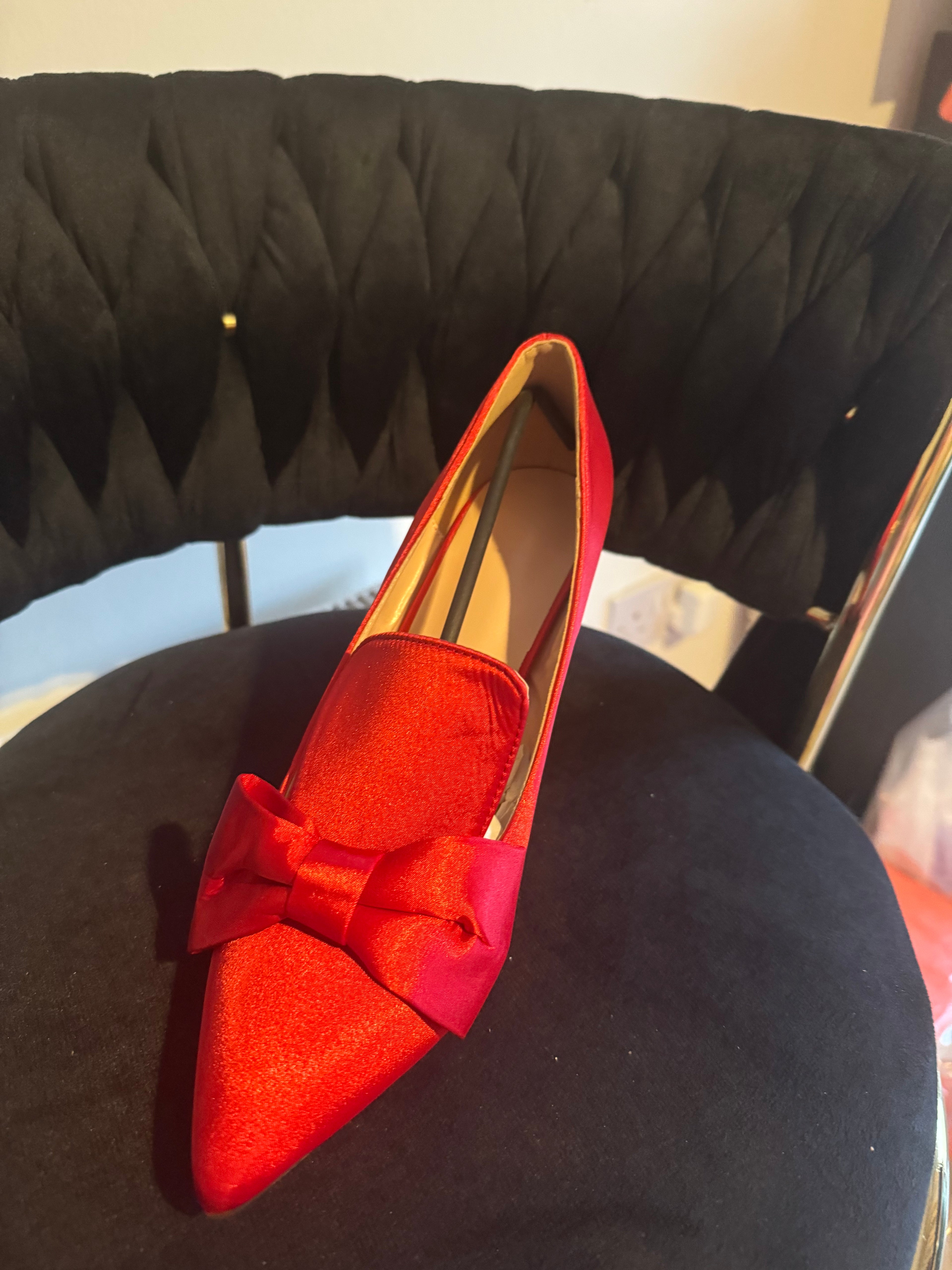 Bow detail satin high heel