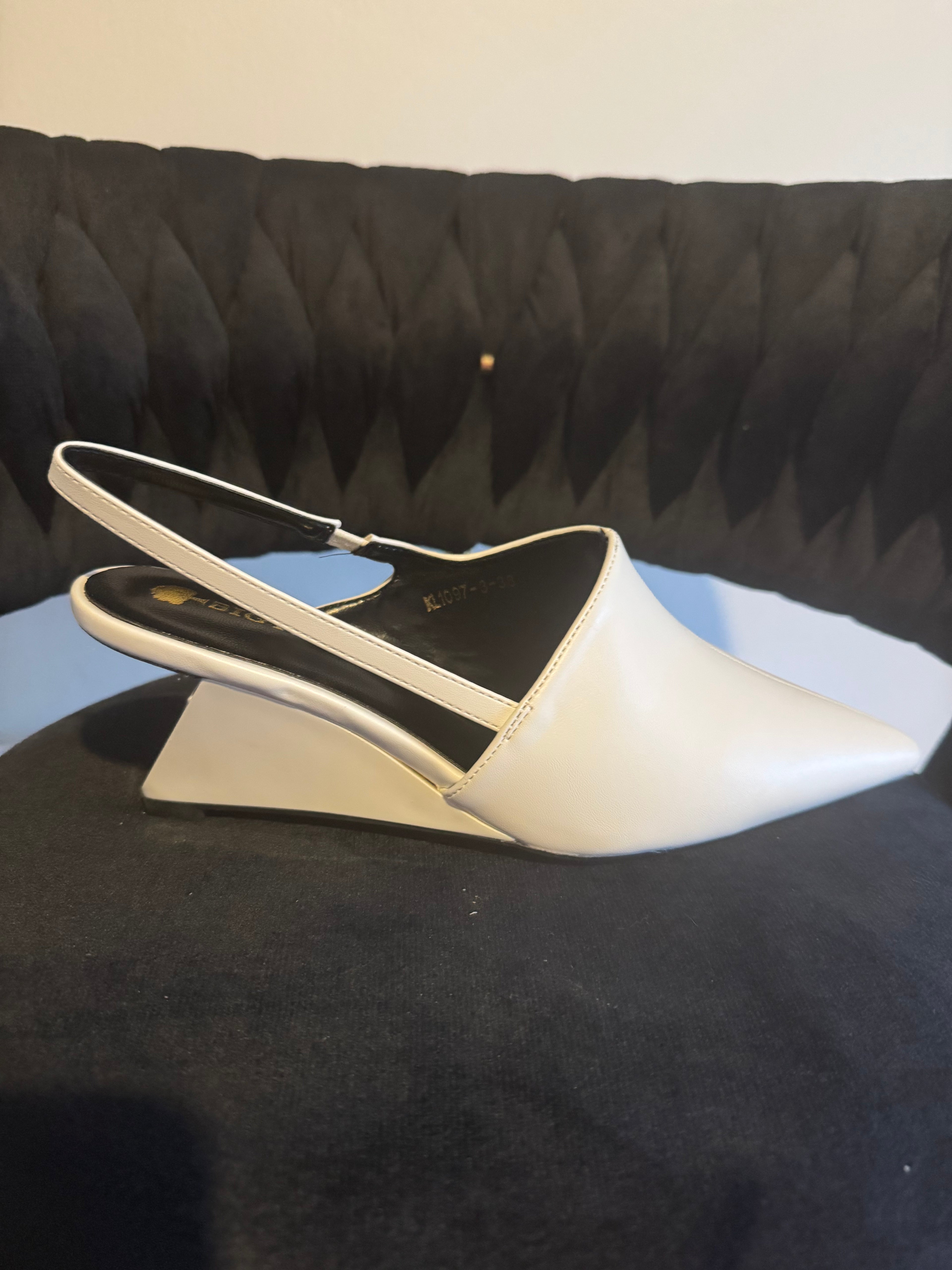 slingback wedge heeled shoe