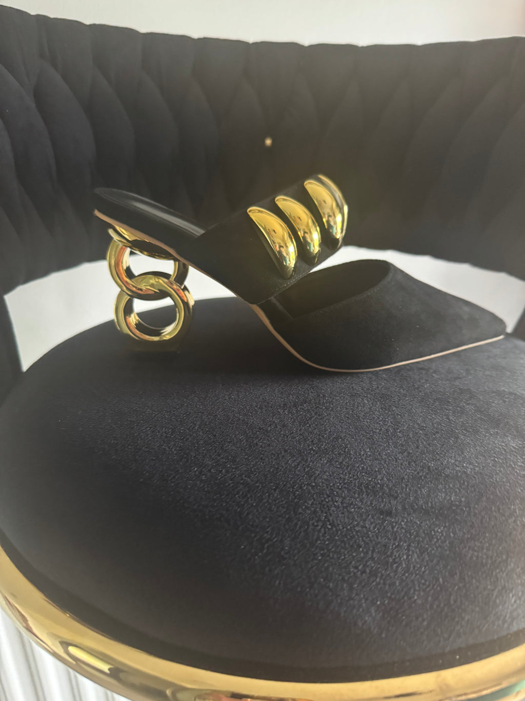 black fancy low heel