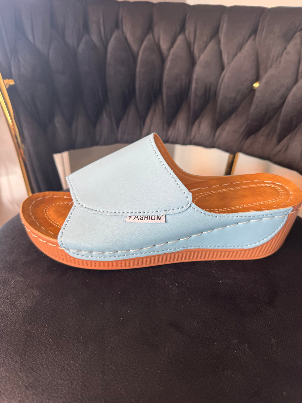 Platform slide on sandal
