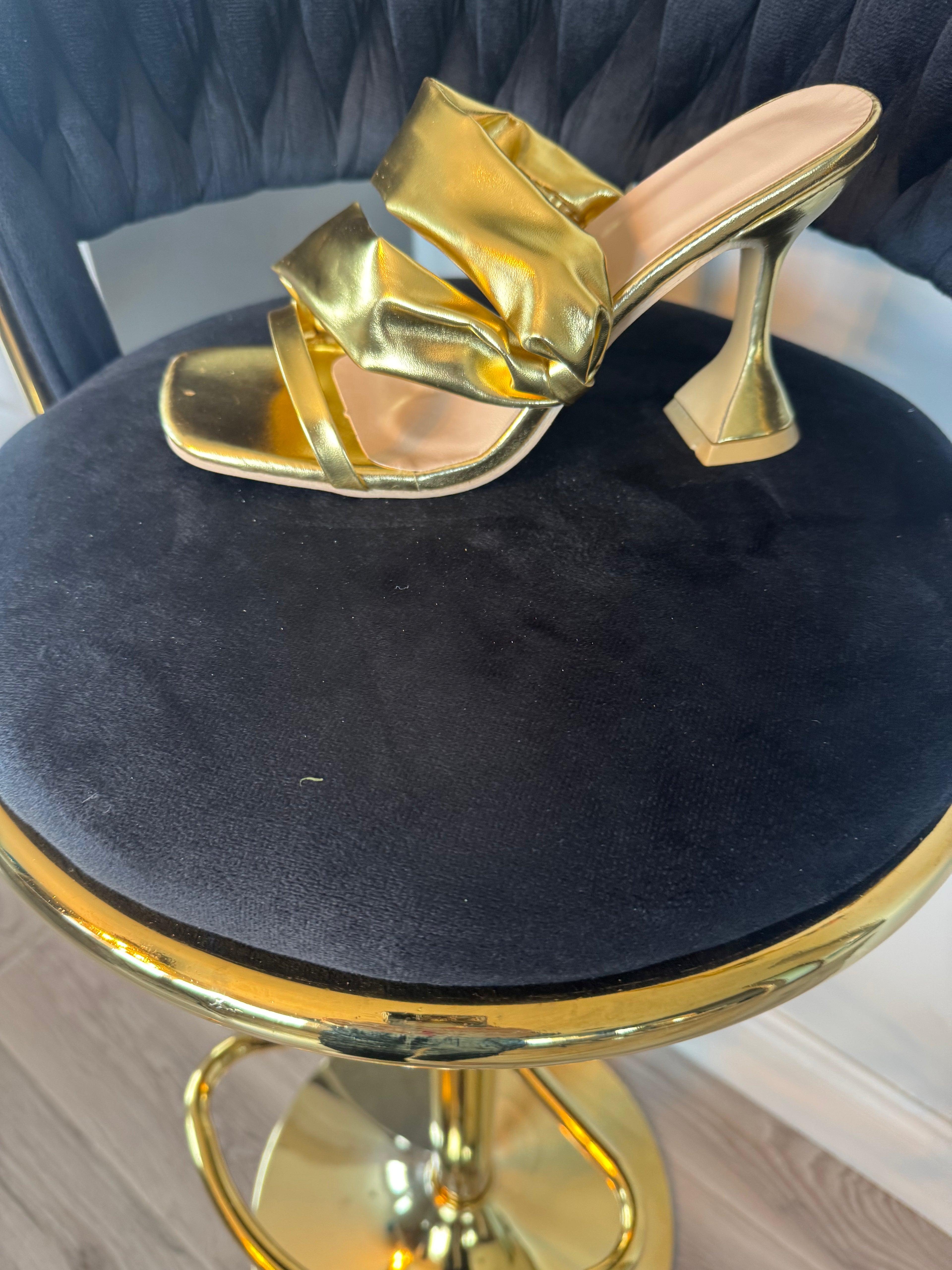 Slip on strappy high heel sandal