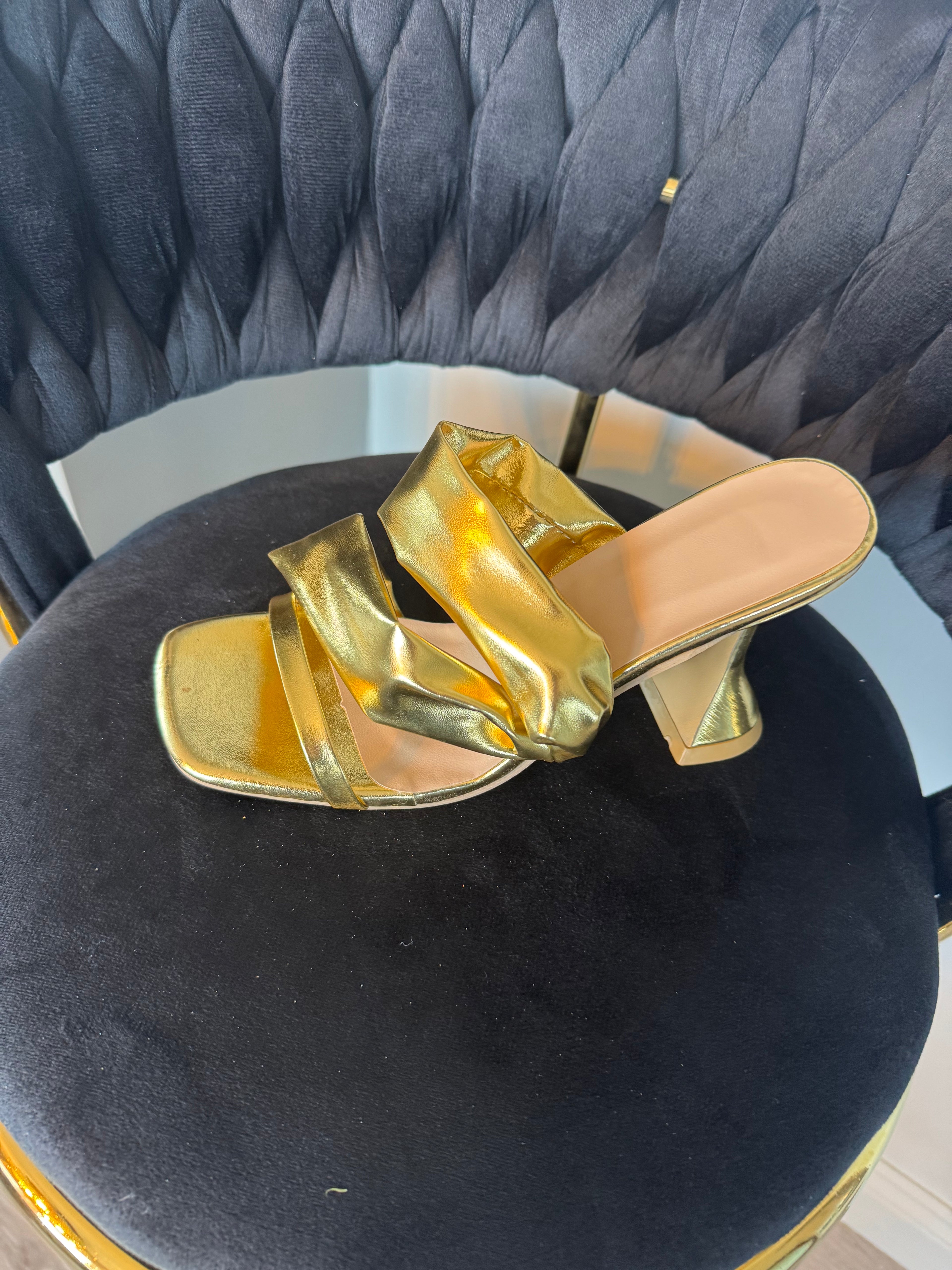 Slip on strappy high heel sandal