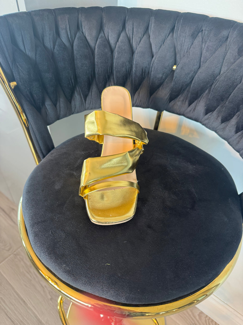 Slip on strappy high heel sandal