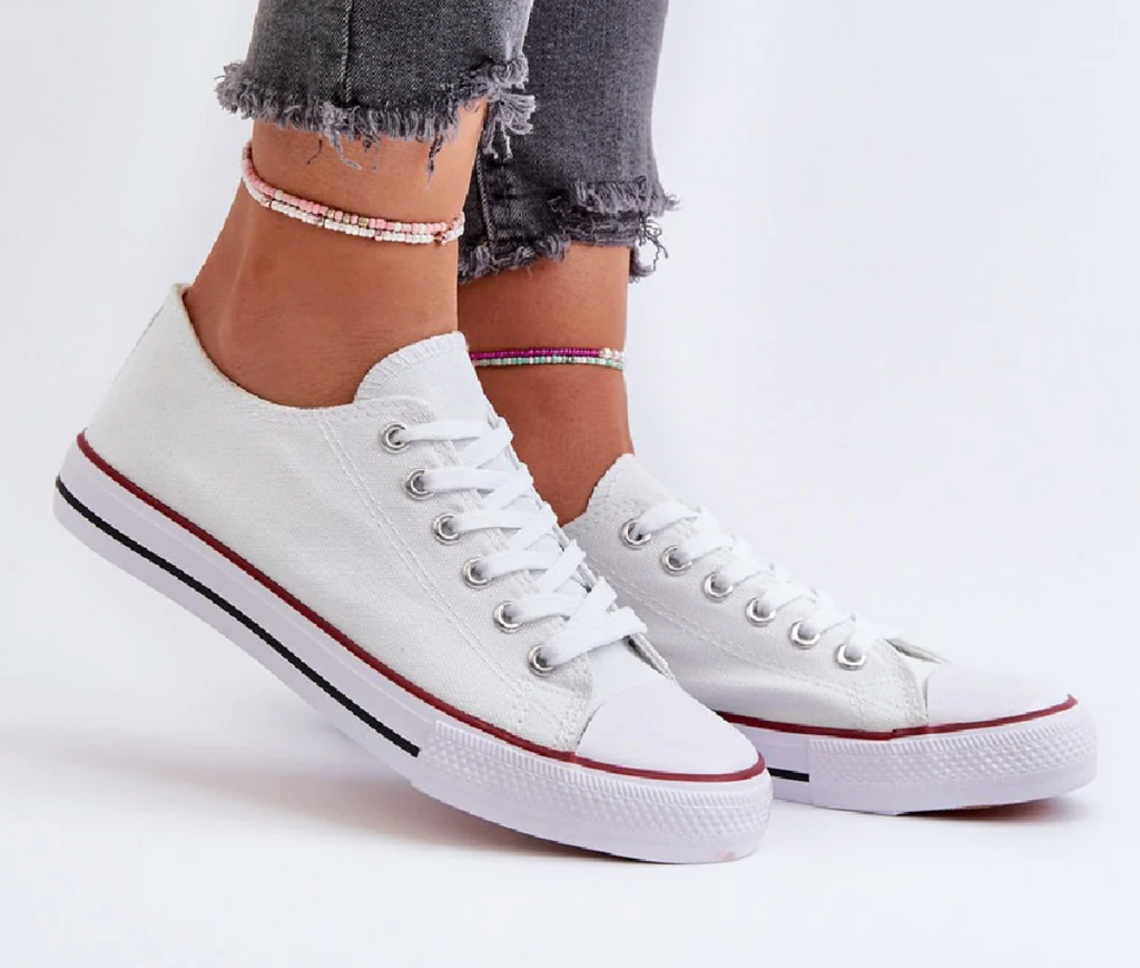 Canvas lace up trainers