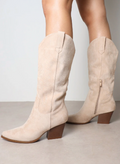 Suede Knee High western cowboy boots