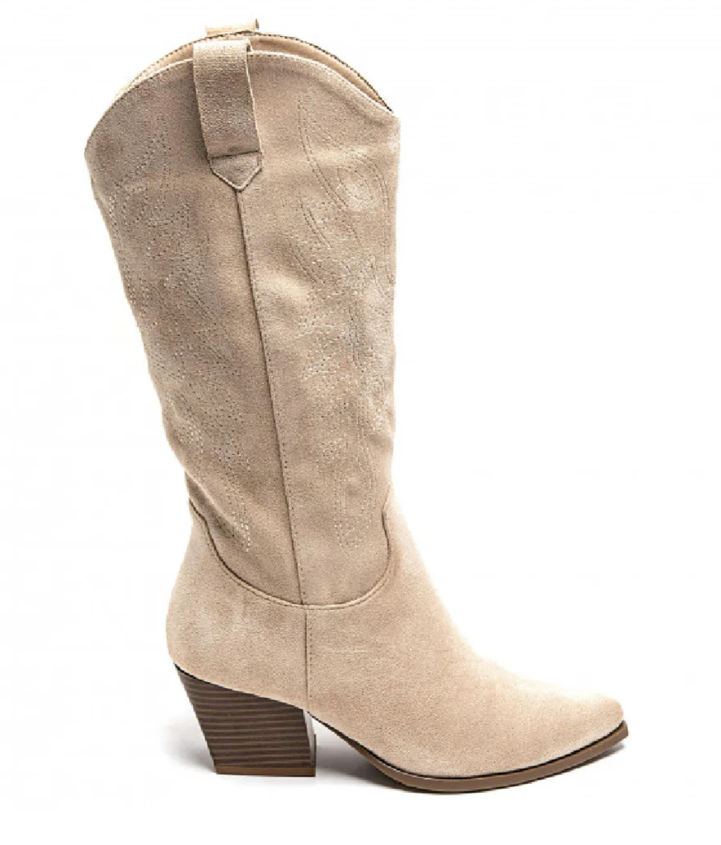 Suede Knee High western cowboy boots